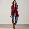 Women Plaids Vests Sleeveless Jackets Spring Autumn Fashion Lapel Thin Coat Checkered Outwear Feminino Tops