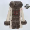 Oftbuy водонепроницаемая длинная Parka зимняя куртка женщины настоящая шуба пальто натуральный меховой воротник капюшона толстая теплая уличная одежда съемный 211129