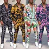 Men's Tracksuits ZOGAA Spring Autumn Men Fashion 2021 Golden Luxury Printed Design Mens Sets Shirt Top And Pants Floral Graffiti Clothing