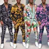 Herentracksuits Zogaa Spring Herfst Mannen Mode 2021 Golden Luxury Gedrukt Design Mens Sets Shirt Top en Broek Floral Graffiti Kleding