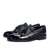 Quaste Fringe Black Brogue Loafers handgemacht