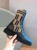 Mid-Boots Designer Luxurys Martin Dzian Tube Bots koronkowe jesienne i zimowe mody dam wysokiej jakości butów krowidy
