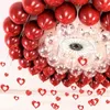 100 50 5 inç 10 Ruby Kırmızı Parlak Metal Inci Lateks Balonlar Krom Metalik Renk Düğün Dekor Y0622
