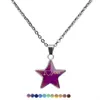 I Love you Happy Star Pendant Necklace Color Changing Temperature sensing Mood Necklaces women Children fashion jewelry will and sandy