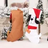 Christmas Decorations Stockings Personalized 3D Puppy Dog With Hat Candy Holder Gift Bag Festive Party Supplies