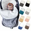 Baby Slaapzak Born Bedding Winter Solid Color Button Thicken Gebreide SleepSack Warme FootMuff Stroller Kids Sleep 2111101