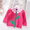 Toddler Girls Cardigan Sweater 2021 New Autumn Winter Kids Sweaters Toddler Coat Cartoon Children Zipper Jacket Baby Clothes Y1024