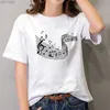Yeni Harajuku kadın Beyaz T-shirt Moda Yaratıcı Müzikal Not Baskılı T Gömlek Yaz Rahat Gömlek Kısa Kollu Kadın Tshirt X0527