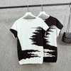 Große Frauen Kleidung Kleidung Sommer kurzärmelige T-Shirts Lose lässiges Kurzarm Patchwork Übergroße Kint-Pullover Pullover 210604