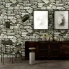 Wallpapers impermeável vintage 3d efeito de pedra papel de parede rolo moderno rústico realista textura do falso pvc papel de parede casa decor1783988