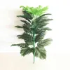90cm 39葉人工ヤシの植物の大きな熱帯の木の偽のモンテラの枝のシルクヤシの葉の葉のないホームガーデンの装飾211104