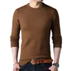 TFETTERS Spring Autumn Knitted Sweater Men Long Sleeve O-Neck Sweater for Man Solid Color Gray Slim Sweaters Oversize M-4XL 210909