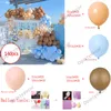 Feestdecoratie 140 stcs Baby shower boy Happy Birthday Ballon Garland Cream Peach Blue Ballonnen Arch Kit voor bruiloftdecoratie