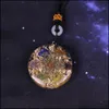 Halsband hängsmycken smycken orgone hänge regnbågen kristallsten chakra reiki helande energgenerator emf strålningsskydd orgonite n