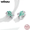 WOSTU Real 925 Sterling Silver Reflections Olśniewający Clip Charms Okrągły Kryształ Kaktus Koraliki Fit Original Pandora Kobiet Bransoletka Q0531