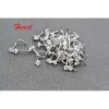 50pcs/Lot Popular CZ Stud Screw Surgical Steel Ring Nose Piercing Shine Heart/Square/Round/Star 20G