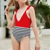 Maillot de bain filles rouge 2 ~ 13 ans dos nu enfants maillot de bain une pièce filles maillot de bain enfant maillot de bain vêtements de plage col en v Monokini