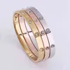 Sollls Steel Fine Jewelry Bangle Zircon Inlay 18K Gold Bangle Bracelet Mulheres