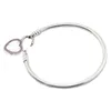 925 Sterling-Silver Charm Moments Gładkie Z Zamknięciem Twoją obietnicą Zapięcie Kobiet Bransoletka DIY Biżuteria