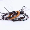 Charm Bracelets 4pcs/set Genuine Leather Braided Black/Brown Punk Multilayer Set For Women Men Wrap Rope Bangles Pulseras Mujer Melv22