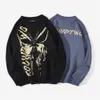 Hip Hop Knitwear Męskie Swetry Harajuku Moda Motyl Mężczyzna Luźne Topy Casual Streetwear Pullover 210918