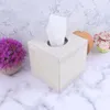 Tissue Boxes & Napkins Leather Box Square White Roll Paper Holder Napkin Case For Home Car Restaurant