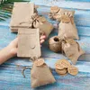 Pandahall Burlap Packing Pouches Drawstring Bags Paper Prishs and Hemp Cord Twine String for Jewelry Making Jewelryディスプレイ