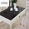 Matte schwarze Schutztischplatte PVC-Tischdecke D'wasserdichtes weiches Glas einfarbige Heimdekoration Tuch 210626