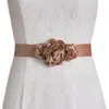 Couleur unie à la main rôti Floral femmes ceintures bricolage vêtements accessoires mariage décoration maternité photographie accessoires