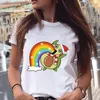 Women's T-Shirt Merry Christmas Holiday Avocado Lovely Style Trend Year Printed Tops Tee Clothes Tshirt Women Female Cartoon Graphic