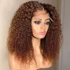 Indiskt mänskligt hår 4x4 spets peruk kinky curly 1b30 ombre två toner färg 1032 tum yirubeauty hel 180 densitet 2105393008