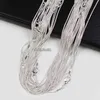 10pcs/lot Silver Plated 1.2mm Snake Chain Necklaces for Women 16" 18" 20" 24" Fashion Jewelry Necklace Chains