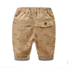 Cropped Spodnie Moda Lato 2-6 8 10 lat Bawełna Sporty Cartoon Cartoon Drukuj Dzieci Baby Boy 7 Capris Spodnie długości łydki 210529