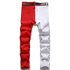 Mode nya spårningsdräkter Stitching Two-Color Design Men's Set Red and White Autumn Denim Jacket Matching Slim Stretch Jeans Tw238G