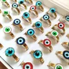 20 pçs / lote Mulheres Punk Gothic Gothic's Eye Anel Cool Design De Ouro De Ouro De Aço Inoxidável Mistura Eyeball Demon Eyed Lucky Jewelry Party Gift