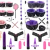 Bondages 35pcs / Set adulte Sex Produits BDSM Sex Bondage Set Anal Plug Plug Vibromasseur Dildo Morcuffs SM Slave Adultes Jeux Jeux de Femmes 1122