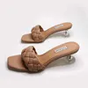 Sandalias transparentes de tacón alto para mujer, estilo de moda, diseño de marca noble, zapatos de verano para mujer, fiesta vendedora caliente, sandalia Y0608