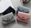 Solid Color Women Wallets Short Mini Wallet PU Leather Coin Purse Lady Notecase Pocket Purse Card Holder Female Money Bag DB501