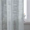 Grey Linen Semi-Shading Curtains For Living Room Bedroom Home Decor Tulles For Window Kitchen Sheer Curtain Yarn Custom Size 210913
