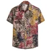 Casual shirts heren heren herenheren van topkwaliteit bedrukte zekere mouw shirt zomerveer Hawaiian Beach Vacation Feest snel droog