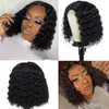 Perruque Lace Closure Wig brésilienne Remy naturelle, cheveux naturels, Deep Wave, 4x4, pre-plucked, Transparent, pour femmes
