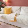Tjockad plysch soffa täcker solid inredningsmöbler skyddar icke-slipfönster kudde för vardagsrum soffa slipcover handduk 211116