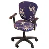 Housses de chaise 2 pièces/ensemble, housse arrière fendue universelle en Polyester élastique + housse de siège, étui extensible Anti-salissure pour ordinateur de bureau