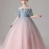 Glitter Girl Party Dress Garza Long Performance Ball Gown show dress Baby Clothes TB002 210610