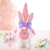 Fournitures de fête décorations de pâques lapin lapin poupée Gnome sans visage en peluche nœud papillon poupées ornements décor à la maison enfants cadeaux