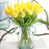 PU Artificial Flower Silk Tulips Real Touch Flowers mini Tulip Wedding Decorative Bouquet Weddings Decorations Home Decoration