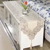 Europa Tabela de cetim corredor bordado tabelas florais capa 40x180 / 200 / 220cm Dustproof decoração de casamento corredores home têxtil Y200421