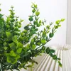 Couronnes de fleurs décoratives plante verte artificielle en plastique feuille d'eucalyptus Style forêt maison salon fête noël mariage faux décor