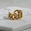 Vendita calda Collegamento cubano a catena di dito anello anello Personalità Silver Gold Anello regolabile da donna Glod Glod Ring Ring Regalo gioielli