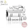 FC Jewelry Fit Original Brand Charm Bracelet 925 Silver Tassel Book Graduation Scoll Bead For Making Women School Berloque 2020 Q0531
